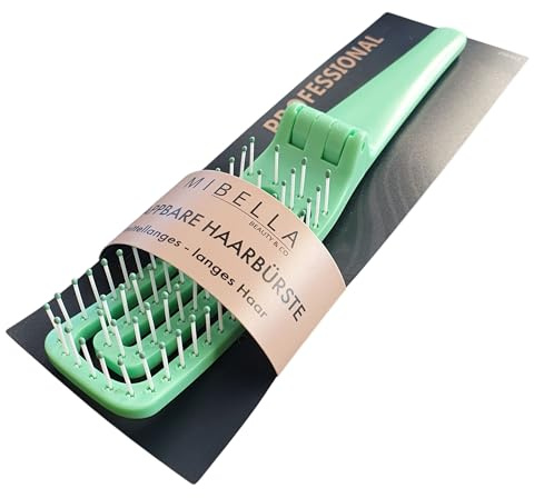 Mibella Professional Klappbare Haarbürste, für mittellanges bis langes Haar, Mintgrün, 23905