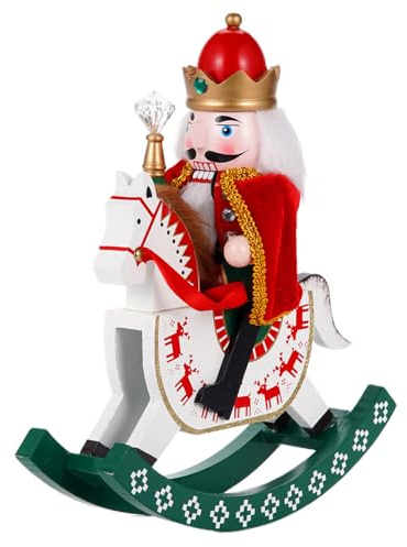COMBIUBIIU Christmas Decorations Nutcracker Soldiers,12 inch Wooden Traditional Nutcracker Figures,Festive Collectible Ornament Gift for Thanksgiving Christmas Decor（Riding Horse）