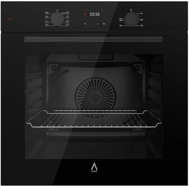 ALPHA Horno Eléctrico NEPTUNO ELITE Cristal Negro, AirFryer, 8 Funciones.