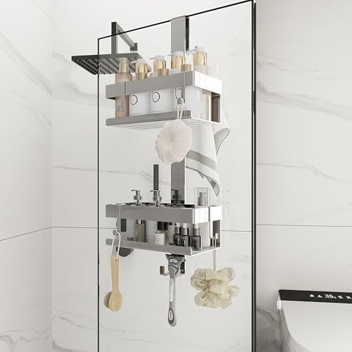 Nordswal Shower Caddy Hanging, Stainless Steel Over Door Shower Shelf