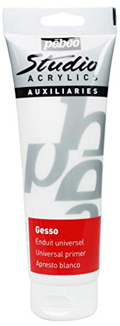 Pebeo Studio - Gel brillante para pintura acrílica (250 ml), color blanco