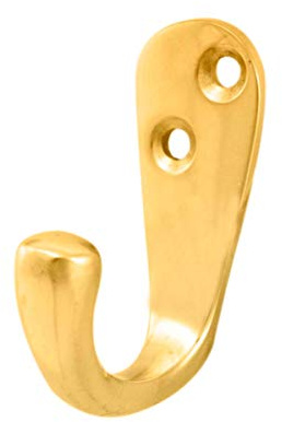 VICTORIAN SINGLE ROBE HOOK | Victorian Single Robe Hook, Polished Brass. Carlisle Brass, AA26