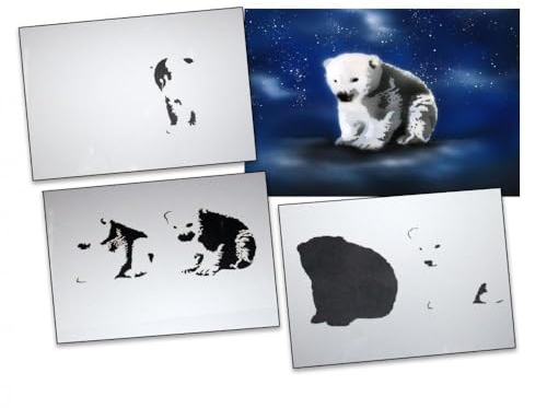 AS-004 Eisbär Step by Step Airbrushschablone Größe L