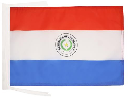 BANDERA de PARAGUAY 45x30cm - BANDERINA PARAGUAYA 30 x 45 cm cordeles - AZ FLAG