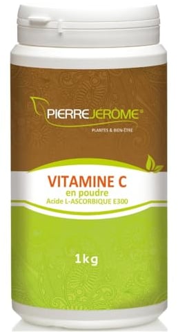 Vitamine C en Poudre Pierre Jérôme - Acide L-Ascorbique Pur et Naturel - Complément Alimentaire Immunité, Energie, Stress - 1000 G - 1000 Jours
