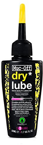 Muc-Off Dry Chain Lube Trocken Kettenöl Fahrrad, 50 ml - Biologisch Abbaubares Schmierfett Kettenfett, Kettenspray Fahrrad, Für alle Arten von Fahrrädern - Formuliert für Trockene Wetterbedingungen