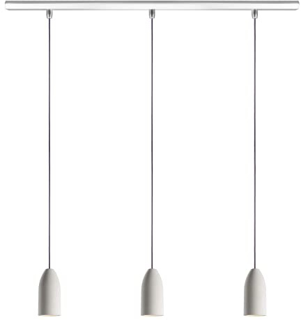 Buchenbusch urban design 3er Betonlampe light edition, Pendelleuchte höhenverstellbar mit Textilkabel Violett Hell, Hänge Lampe