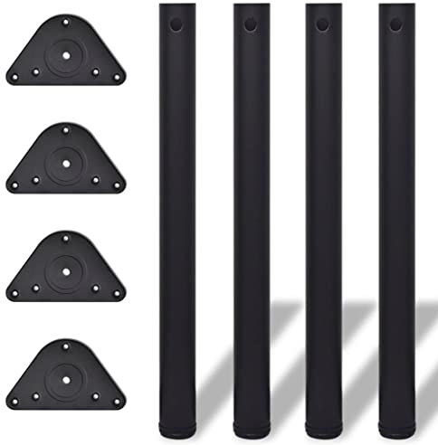 vidaXL 4X Pied de Table Noir à Hauteur Réglable 710 mm Pied de Meuble Socle
