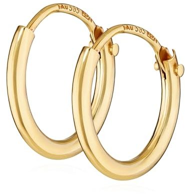 NKlaus PAAR 585 echt GOLD HERREN Klapp Creole Ohrring Ohrschmuck Ohrhänger 11 mm 1753