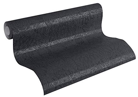 A.S. Création Vliestapete Club Tropicana Tapete mit Mandala Muster floral 10,05 m x 0,53 m metallic schwarz Made in Germany 358162 35816-2