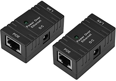 Zerone 2 pcs RJ45 10 m/100Mbp Passif Injecteur PoE Module d'alimentation PoE Adaptateur Ethernet Injecteur Autoranging commutateur Prise Murale Gigabit Adaptateur Splitter avec pour caméra IP réseau