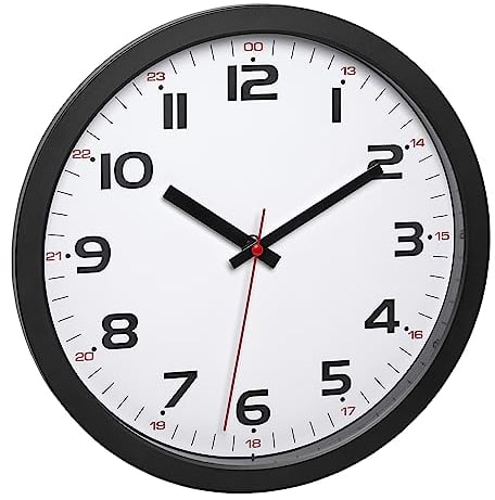 TFA Dostmann Wanduhr Analog, Glas,60.3050.01, gut ablesbar, schwarz, L315 x B45 x H345 mm, L 305 x B 38 x H 305 mm