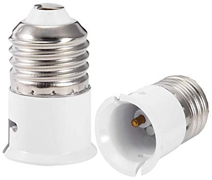 MODOAO E27 to B22 Lamp Socket, Edison ES to Bayonet BC Adapter Socket Converter, E27 to B22 Socket Adapter, LED Lamp Socket Adaptor Convertor, 0-250V, 2A Lamp Socket Converter,1 Pack