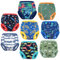 FLYISH DIRECT Boys Potty Training Pants Cotton, Reusable Potty Training Underwear for Toddlers, 8 Pairs, 2 Years, Blue Dinosaur
