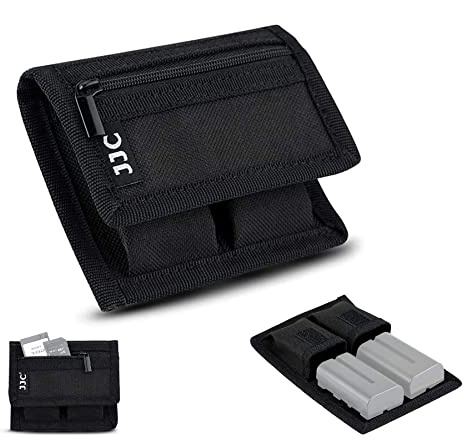 Memory Card and DSLR Battery LP-E6 LP-E6N LP-E6NH or AA Battery AAA Battery Pouch Bag with 2 Slots for Canon EOS R R6 R5 Ra 90D 80D 6D Mark II 5D Mark III 5D Mark IV