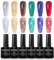 INPING Smalto Semipermanente Riflettente Glitter, 6 Colori Verde Rosa Argento Rosso Smalto Semipermanente Unghie Soak Off UV/LED Lampada Nail Art Nail Polish Set, 8ml