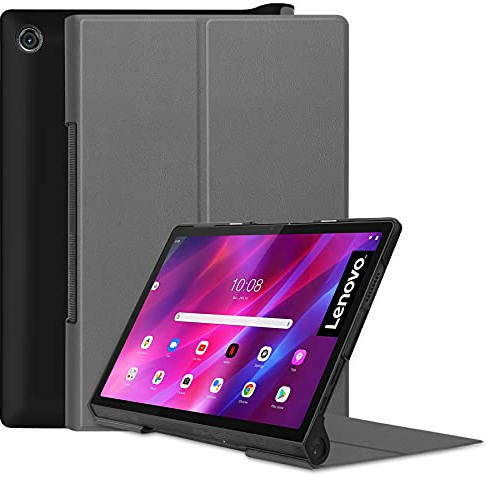 Lobwerk Hülle für Lenovo Yoga Tab 11 YT-J706F 2021 11 Zoll Smart Cover Etui mit Standfunktion und Auto Sleep/Wake Funktion Grau