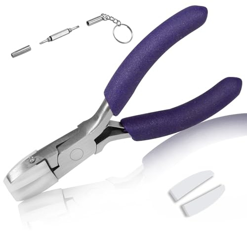 SPEEDWOX 3.5 Flat Nose Pliers, Nylon Jaw Pliers with Pair of Replacement Nylon Jaws and Screwdriver, Wire Wrapping Tool, Jewelry Making Tool, Mini Wire Smoother Wire Bending Device