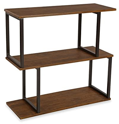 Versa Boston Standregal im industriellen Stil, Bücherregal, Maßnahmen (H x L x B) 75 x 30 x 80 cm, Holz und Metall, Farbe: Braun und Schwarz