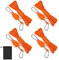4 Stück Abspannseile mit Seilspanner – Durchmesser 4 mm Zeltschnur Verstellbare Abspannleinen mit Rollenfunktion, Orange Reflektierende Abspannseile, für Camping Zelt Sonnensegel