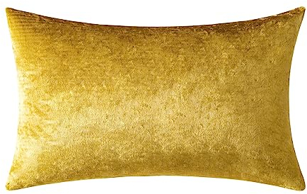 MIULEE 1 Stück Samt Kissenbezug Kissenhülle Dekorative Sofakissen Dekokissen Deko Couchkissen Zierkissen Bezug mit Verstecktem Reißverschluss für Sofa Schlafzimmer 30x50 cm Golden Luxuriös
