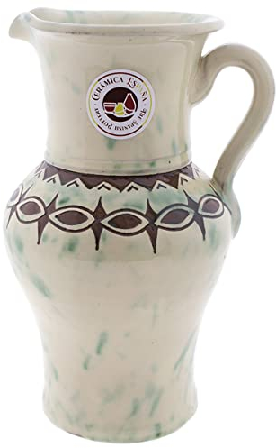 CERÁMICA ESPAÑA | Pichet à bière | Pichet à lait | Pichet à boue rouge | Pichet à jus | Pot à eau rustique Modèle M03 | 100% fait main | 1 litre