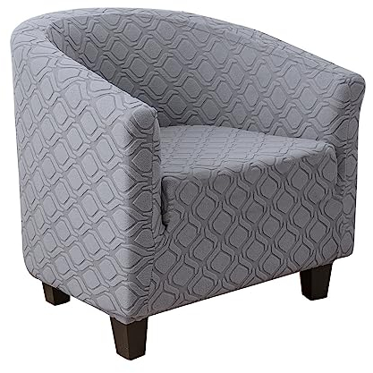 Morbuy Sesselhussen 1 Sitz, Schick Sesselbezug Universal Sesselschoner Elastisch Sesselüberwurf Sofahusse mit Armlehnen für Clubsessel Loungesessel Cocktailsessel (Hellgrau)