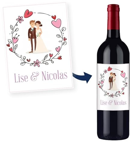 Etiqueta de botella personalizable Mabouteille.fr® - Etiqueta para personalizar con Foto, Texto, Logo… [Etiqueta personalizada de vino]