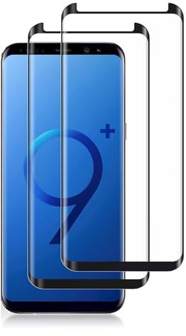 [2 Stück] Für Samsung Galaxy S9+ / S9 Plus Panzer Schutz Glas Verbundglas Display 3D Volle Bedeckung Runde Kante Displayschutz Anti-Blasen Anti-Kratzen