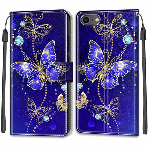 KENHONER Phone Case for Apple iPhone 7 / iPhone 8 / SE2 (2020) / SE3 (2022),with Card Slots Kickstand Premium PU Leather Case for Apple iPhone 7 / iPhone 8 / SE2 (2020) / SE3 (2022)