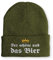 tshirtladen Strickmütze Der schöne und das Bier Mütze Wintermütze lustige Beanie mit Stick, Farbe: Olive