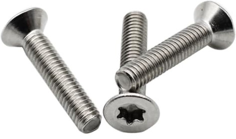 Vis Torx Tete Fraisee M3 x 16mm : 20 Pcs pour Rondelles Metal Ecrou | Vis Inox Torx Acier A2 | Tete Cylindrique Fraisee Anti-Rouille - DIN 965 | PROTORX