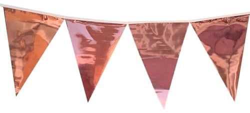Wimpelkette in Metallic-Roségold, 10 m, mit 20 Wimpeln