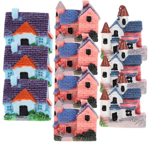 TOYANDONA 10stücke Kunstharz Miniaturhausmodelle Hausfiguren Miniaturhaus-Ornamente Mikrolandschaftsdekorationen Für Blumentopf Dekoration Und Zuhause Design