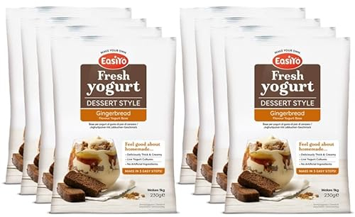 EasiYo Joghurt Dessert Lebkuchen, 8 Beutel | Jeder Beutel ergibt 1 kg Joghurt