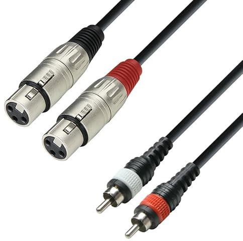 Adam Hall Cables 3 Star TFC 0100 - Cable doble Adam Hall® 2 XLR hembra x 2 RCA | 1 m