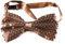 TMK Schmetterlingskrawatte Fliege festliche Accessoires Unisex mit Pailletten und mehrfarbig verstellbar für Erwachsene und Kinder Unisex Code 27600, Braun Pailettes, Erwachsene