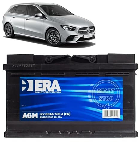 Batteria 80Ah A.G.M. per Mercedes Classe B W247 160 180 200 220 benzina 2018+