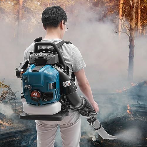 KEESUNG 75.6CC Benzin Laubbläser, 4-Takt Motor Blasgerät Laubgebläse Benzin-Rückenlaubbläser Laubbläser Rucksackblattgebläse für Yard Garten Rasenpflege Straßenreinigung, 2.6KW/7000R/MIN