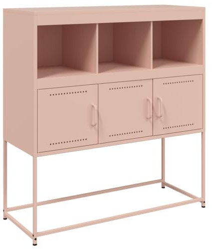 vidaXL Credenza Rosa 100,5x39x107 cm in Acciaio Laminato a Freddo, mobiletto con Scomparto, armadietto, Mobile di conservazione, mobiletto