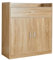 Home Source Shoe Cabinet, 2 Door 1 Drawer Storage, Compact Hallway Cupboard Organiser, Footwear Rack Stand, Wooden Sideboard, Oak Effect