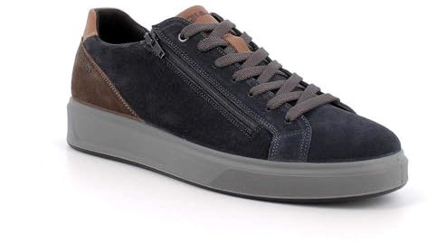IGI&CO Uomo Scarpe 6635100 Sneakers con Lacci e Cerniera Blu 44