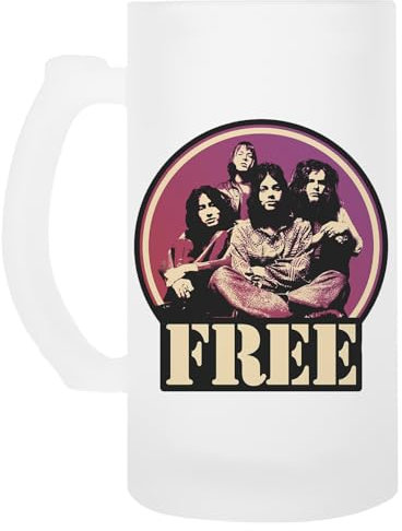 DAMBOTEE Freie Band Hard Rock Transparenter Bierkrug Aus Glas Mit Henkel