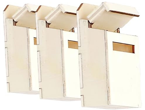 Vaguelly 3pièces Miniature Dollhouse Wooden Mailbox Accessoires pour Décoration De Maison Miniature Figurines pour Et Décor De Jardin