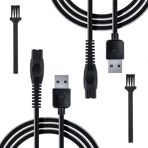 2Pcs 5V Charger for Philips One Blade Charger Cord, Replace Cable for Philips Shaver Charger Compatible with S3145/ Qp2724/ Qp2734/ Qp2824/ Qp2834/ S7887/ Mg5950/ Mg7950, USB A Charging Shaver Cable