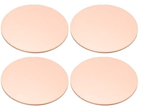 PATIKIL 4 Piezas De Láminas De Metal Para Estampar, 50mm Redondas, Láminas De Metal Para Placas, Discos De Metal, Hacer Llaveros Y Placas Para Perros, 1.0mm De Grosor, Color Cobre