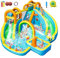 FINCOME Inflatable Water Slide, Bounce House with 2 Slide for Kids, Inflatable Waterslide Park with Splash Pool, Basketball Hoop, Ball Shooting & Water Cannon for Backyard, Outdoor, Indoor
