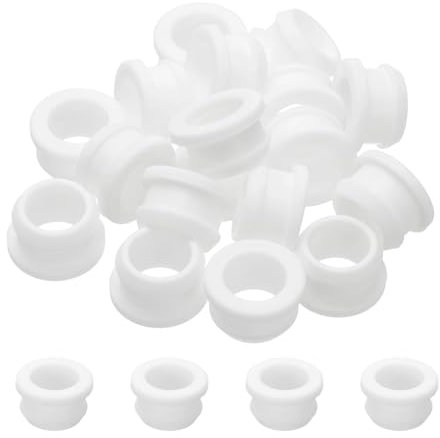 PATIKIL 18pcs Wire Grommet, 20mm Mounting Dia Plastic Grommets Cable Snap Bushing Cable Mounting Hose Bushing Grommet Protector Fasteners Locking Silicone for Wire Cable Hose, White
