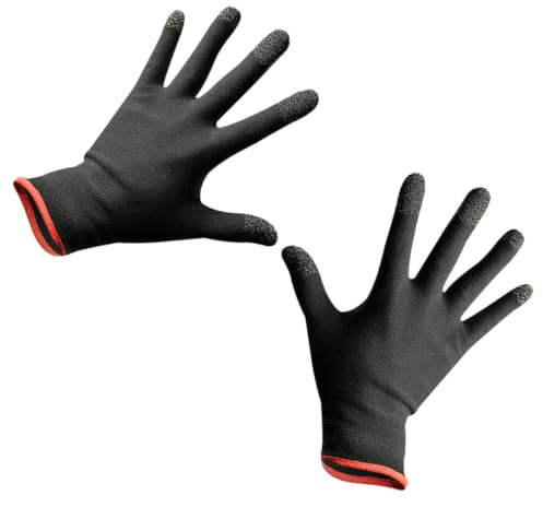 Hohopeti 1 Par, Guantes para Pantalla Táctil de Teléfono Móvil Negro | Guantes Finos Termicos, Fibra de Plata Antideslizante, para Escalada y Juegos Móviles, Cómodos