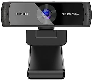 MMHHHG Webcams, Webcam QHD 2K HDR 30FPS Webcam Autofocus 1080P 60FPS Web Camera With Noise-cancelling Mics And Privacy Cover For Live